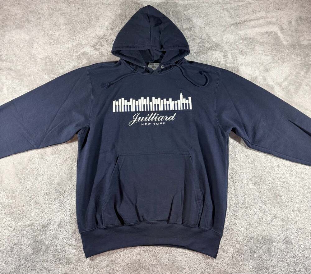 MV Sport Vintage 90’s Juilliard New York Classic Fleece Hoodie Navy Medium
